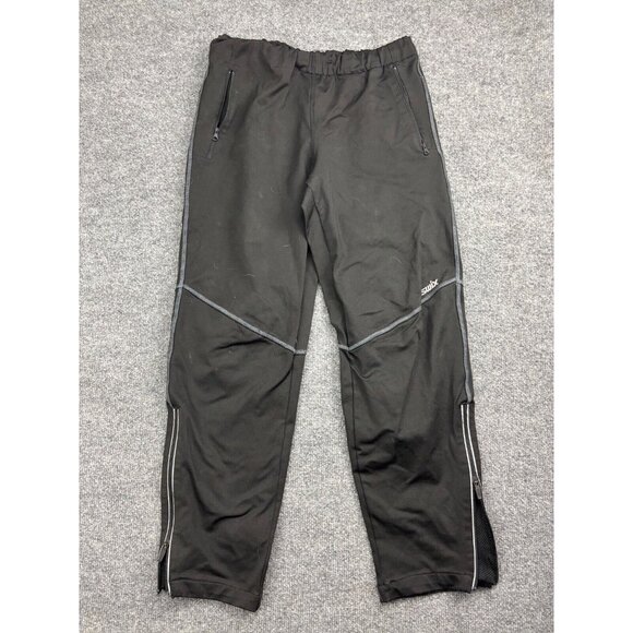 Swix Sweatpants Women's M Black Drawstring Zipped Pockets Ankle Zip Athletic Ski - Picture 1 of 11